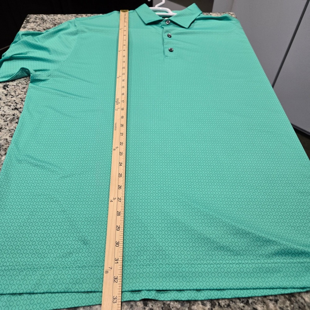 FootJoy Polo Shirt Mens XXL Green Diamond Geometric Performance Golf Top - Picture 8 of 9